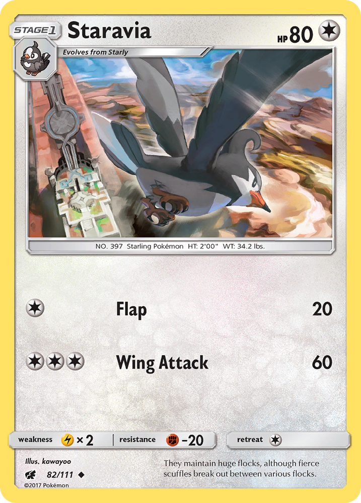 Staravia (82/111) [Sun & Moon: Crimson Invasion] Pokémon