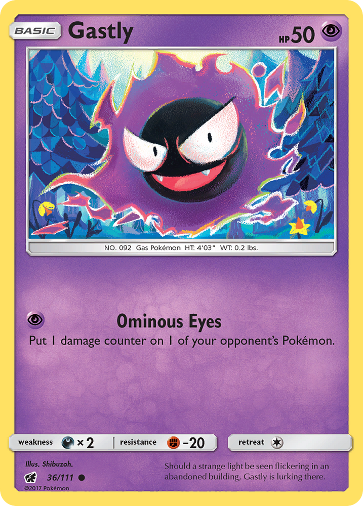 Gastly (36/111) [Sun & Moon: Crimson Invasion] Pokémon