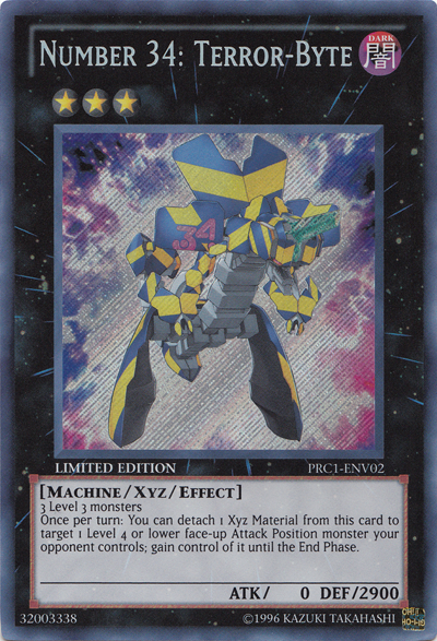 Number 34: Terror-Byte [PRC1-ENV02] Secret Rare Yu-Gi-Oh!