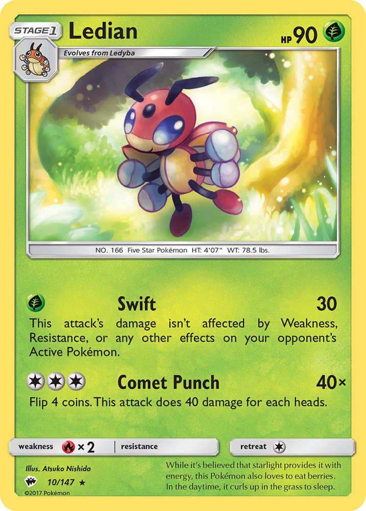 Ledian (10/147) [Sun & Moon: Burning Shadows] Pokémon