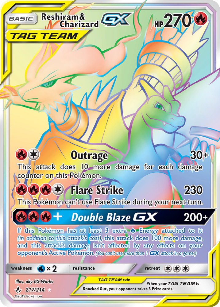 Reshiram & Charizard GX (217/214) [Sun & Moon: Unbroken Bonds] Pokémon