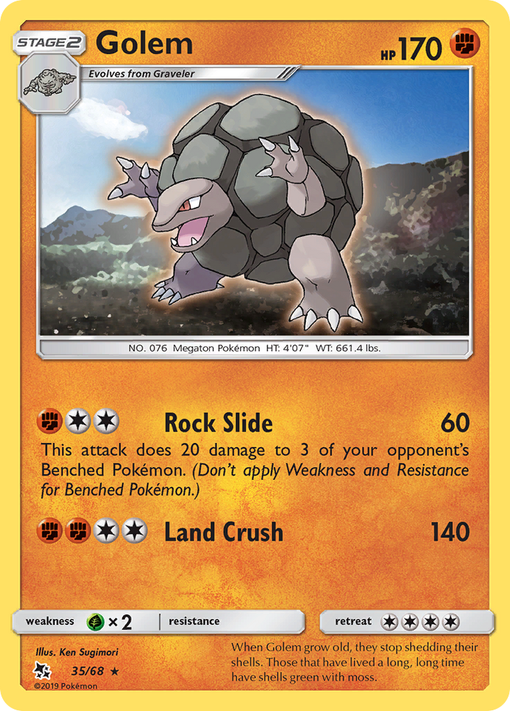 Golem (35/68) [Sun & Moon: Hidden Fates] Pokémon