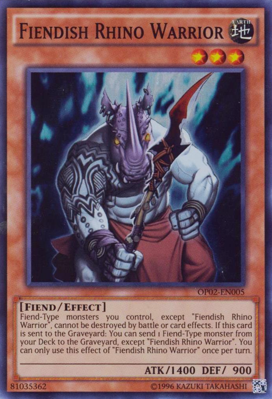 Fiendish Rhino Warrior [OP02-EN005] Super Rare Yu-Gi-Oh!