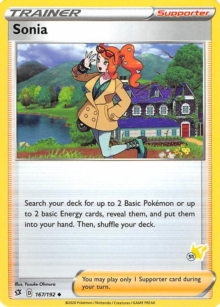 Sonia (167/192) (Pikachu Stamp #51) [Battle Academy 2022] Pokémon