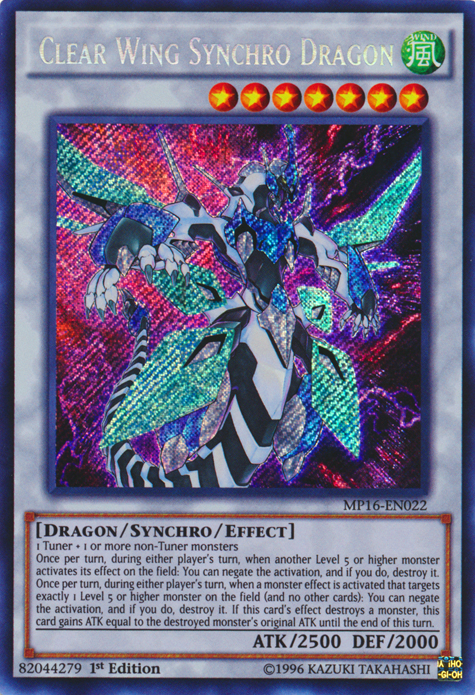Clear Wing Synchro Dragon [MP16-EN022] Secret Rare Yu-Gi-Oh!