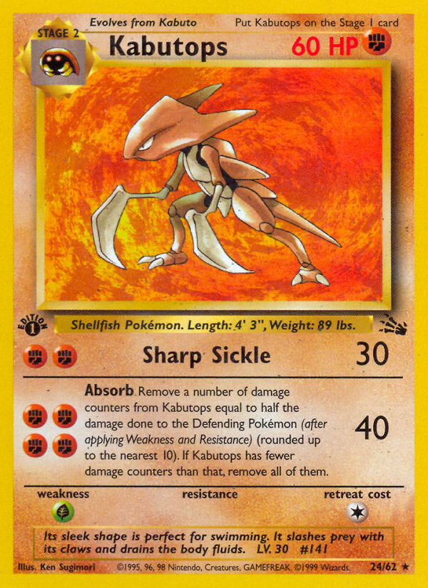 Kabutops (24/62) [Fossil 1st Edition] Pokémon