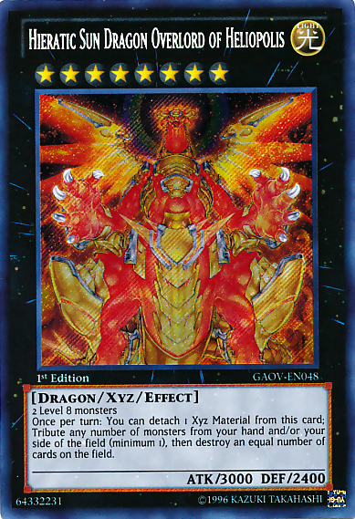 Hieratic Sun Dragon Overlord of Heliopolis [GAOV-EN048] Secret Rare Yu-Gi-Oh!
