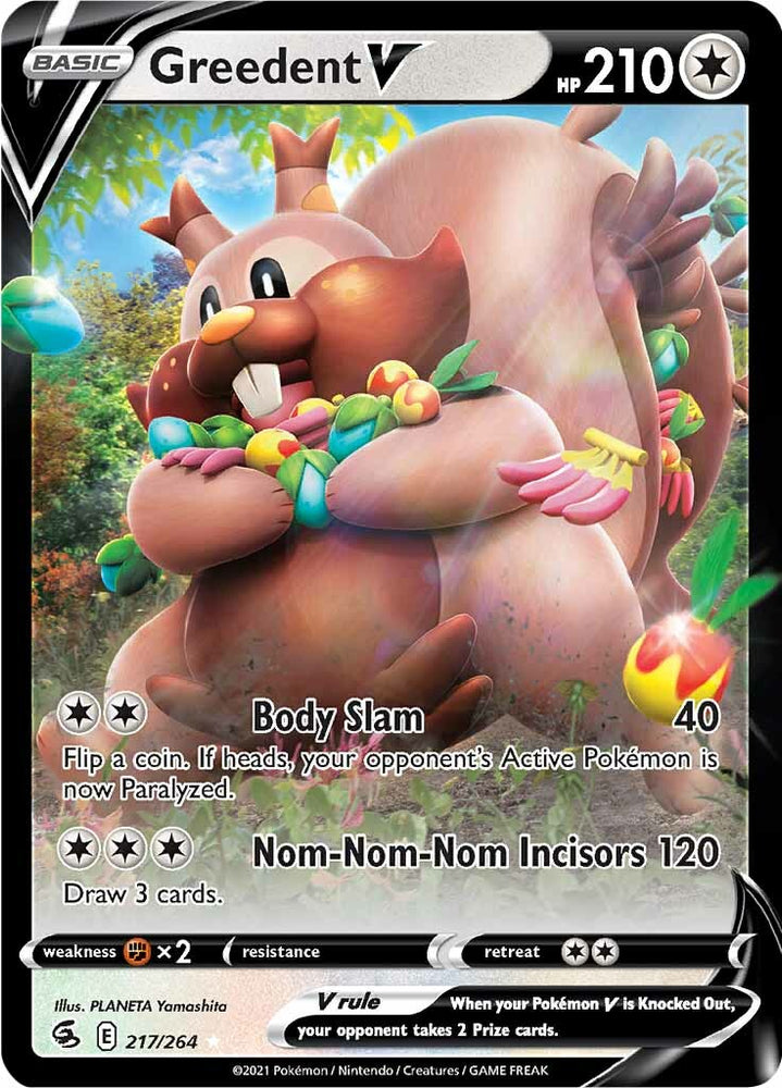 Greedent V (217/264) [Sword & Shield: Fusion Strike] Pokémon
