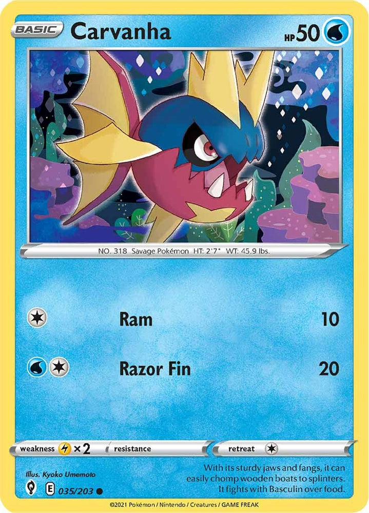 Carvanha (035/203) [Sword & Shield: Evolving Skies] Pokémon