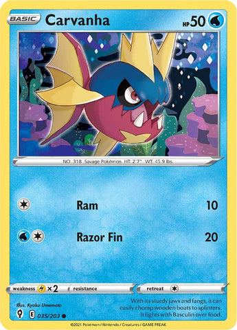 Carvanha (035/203) [Sword & Shield: Evolving Skies] Pokémon