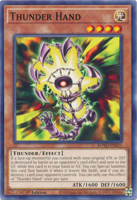Thunder Hand [ROTD-EN031] Common Yu-Gi-Oh!