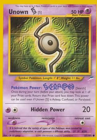 Unown [S] (87/105) [Neo Destiny Unlimited] Pokémon