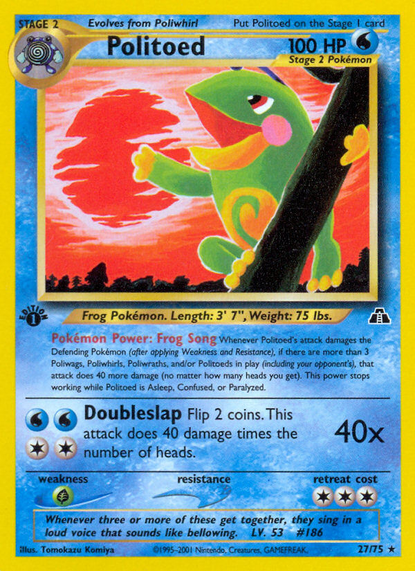 Politoed (27/75) [Neo Discovery 1st Edition] Pokémon