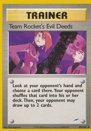 Team Rocket's Evil Deeds (103/105) [Neo Destiny Unlimited] Pokémon