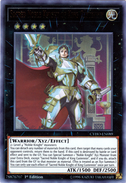 Sacred Noble Knight of King Custennin [CYHO-EN089] Ultra Rare Yu-Gi-Oh!