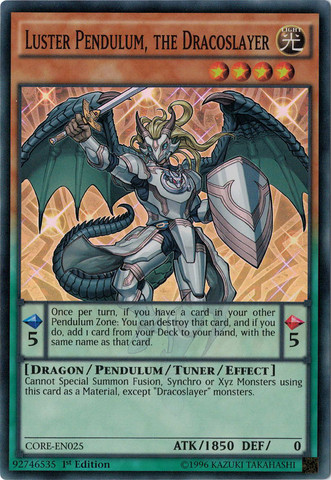 Luster Pendulum, the Dracoslayer [CORE-EN025] Super Rare Yu-Gi-Oh!