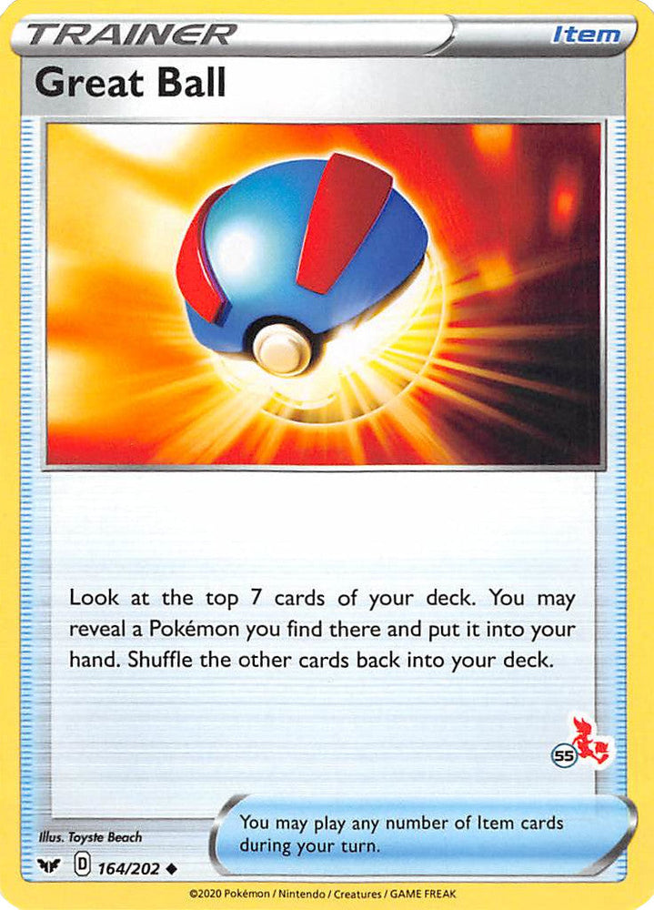 Great Ball (164/202) (Cinderace Stamp #55) [Battle Academy 2022] Pokémon