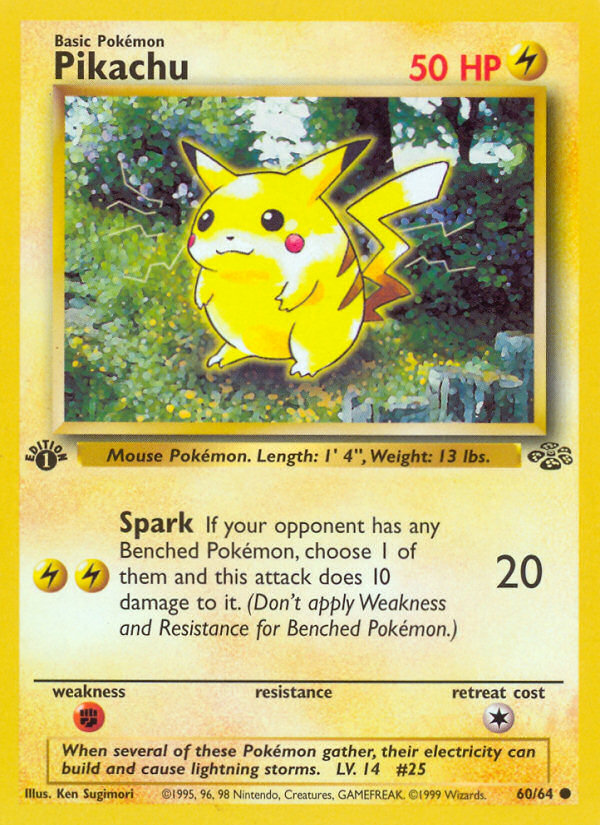 Pikachu (60/64) [Jungle 1st Edition] Pokémon