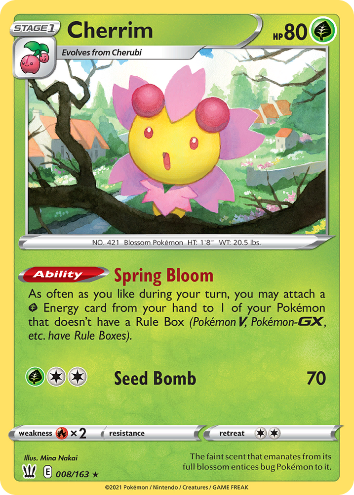 Cherrim (008/163) (Theme Deck Exclusive) [Sword & Shield: Battle Styles] Pokémon