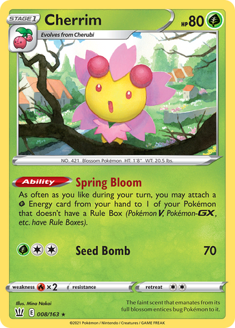 Cherrim (008/163) (Theme Deck Exclusive) [Sword & Shield: Battle Styles] Pokémon