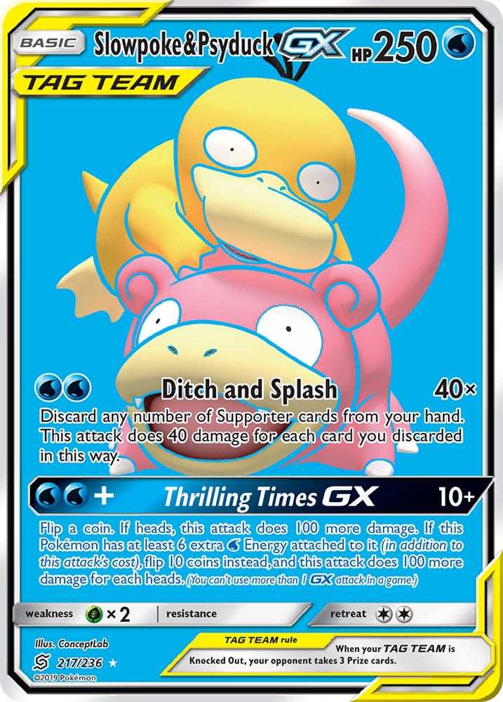 Slowpoke & Psyduck GX (217/236) [Sun & Moon: Unified Minds] Pokémon