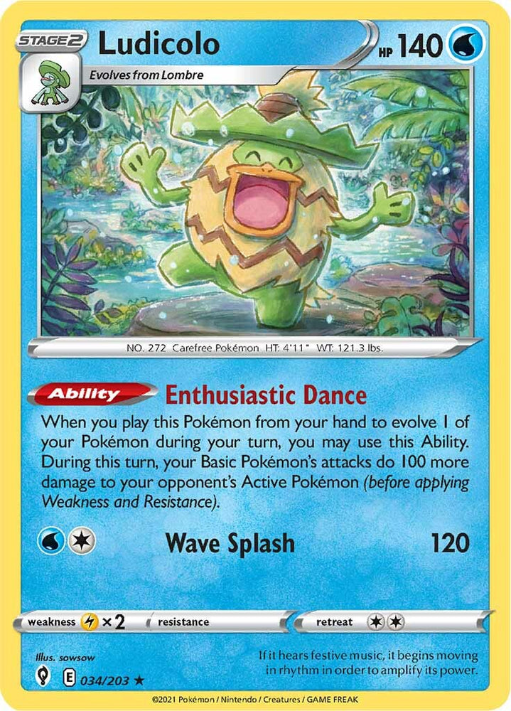 Ludicolo (034/203) [Sword & Shield: Evolving Skies] Pokémon