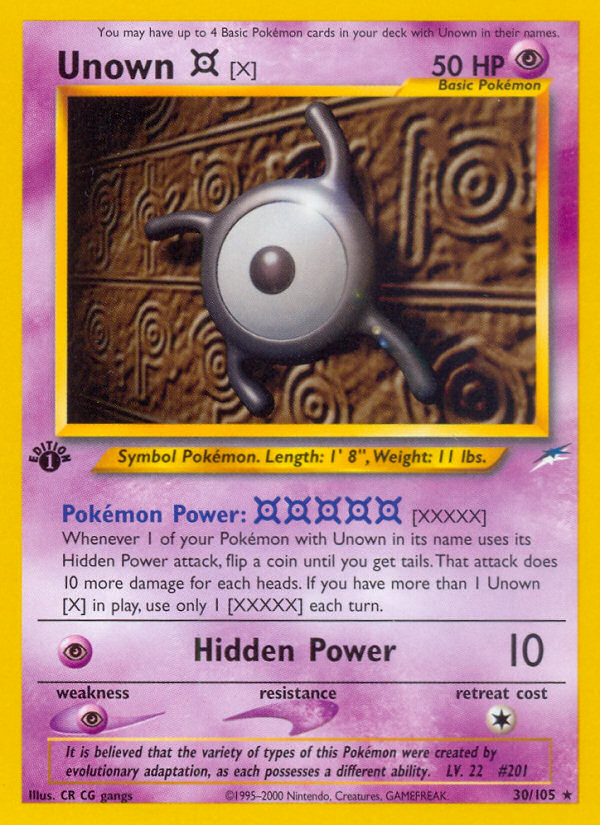 Unown [X] (30/105) [Neo Destiny 1st Edition] Pokémon