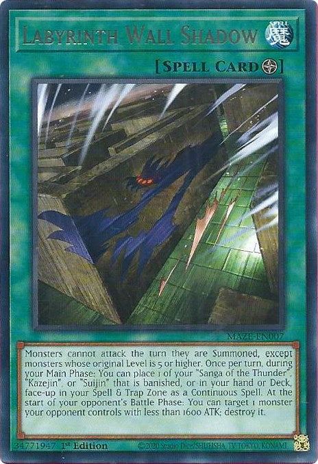 Labyrinth Wall Shadow [MAZE-EN007] Rare Yu-Gi-Oh!