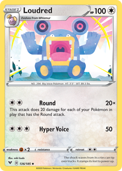 Loudred (136/185) [Sword & Shield: Vivid Voltage] Pokémon