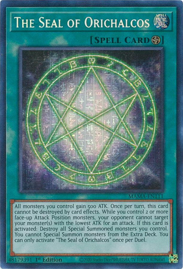 The Seal of Orichalcos [MAMA-EN111] Secret Pharaoh's Rare Yu-Gi-Oh!