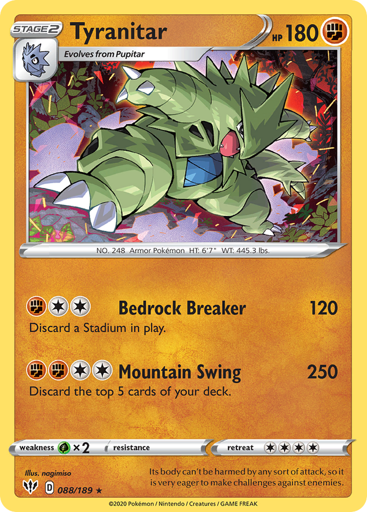 Tyranitar (088/189) [Sword & Shield: Darkness Ablaze] Pokémon