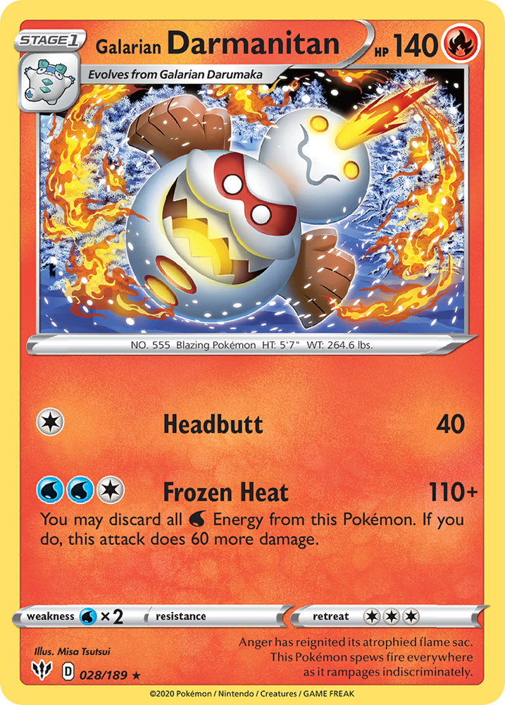 Galarian Darmanitan (028/189) [Sword & Shield: Darkness Ablaze] Pokémon