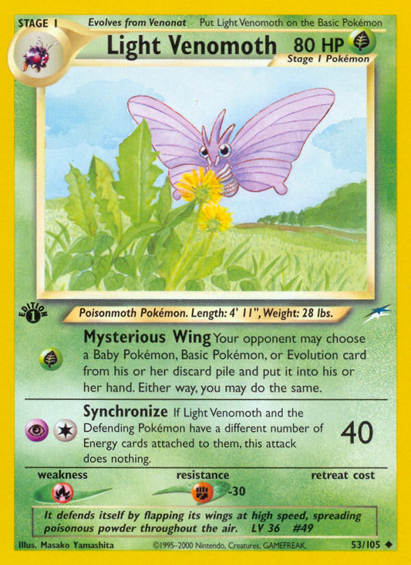 Light Venomoth (53/105) [Neo Destiny 1st Edition] Pokémon