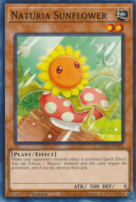 Naturia Sunflower [HAC1-EN102] Common Yu-Gi-Oh!
