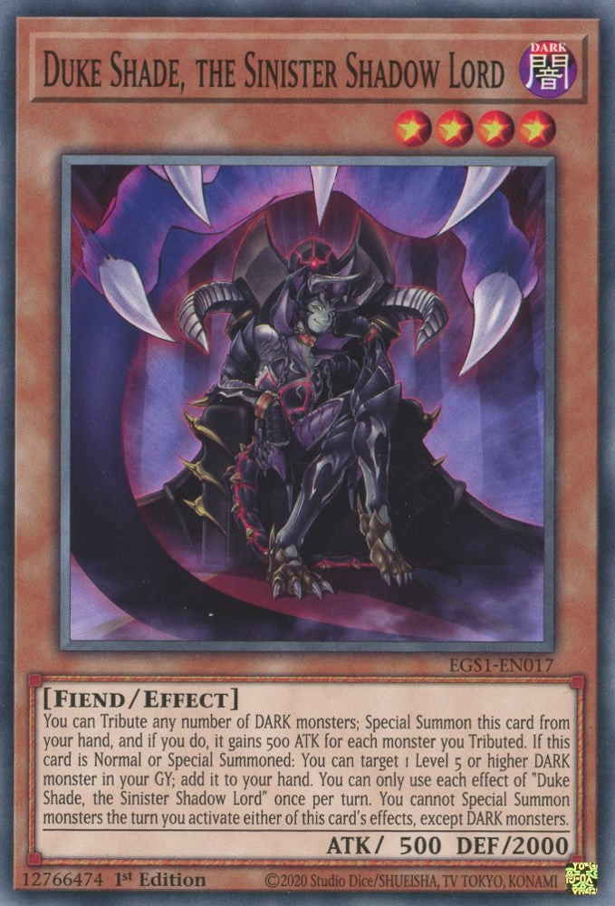 Duke Shade, the Sinister Shadow Lord [EGS1-EN017] Common Yu-Gi-Oh!