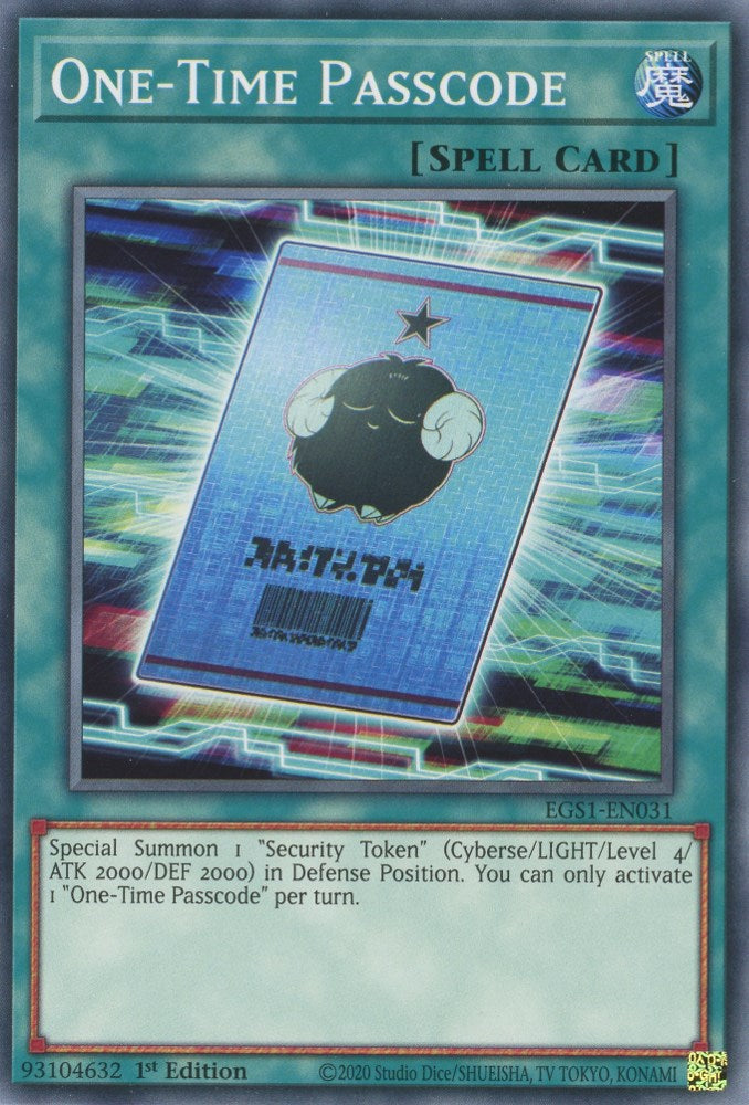 One-Time Passocde [EGS1-EN031] Common Yu-Gi-Oh!