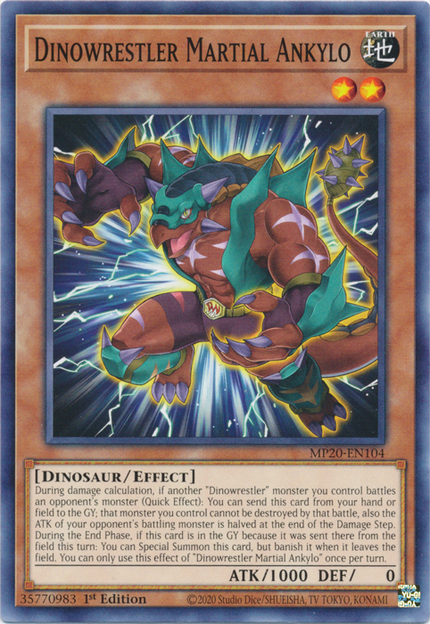 Dinowrestler Martial Ankylo [MP20-EN104] Common Yu-Gi-Oh!