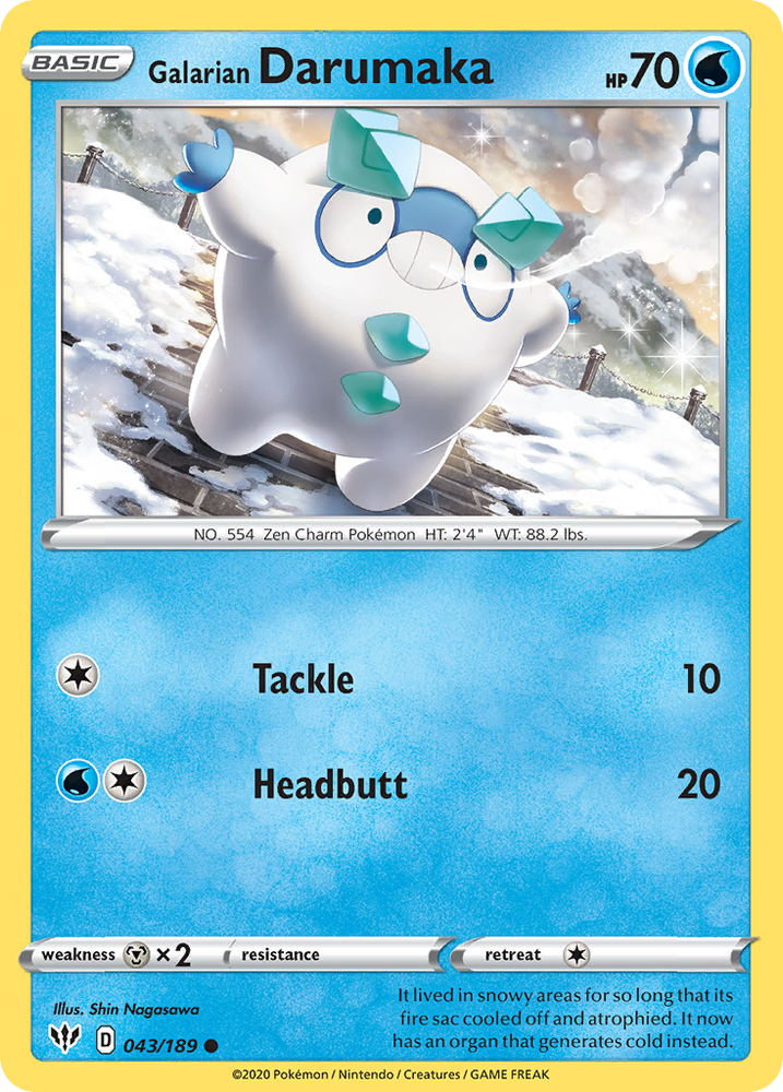 Galarian Darumaka (043/189) [Sword & Shield: Darkness Ablaze] Pokémon