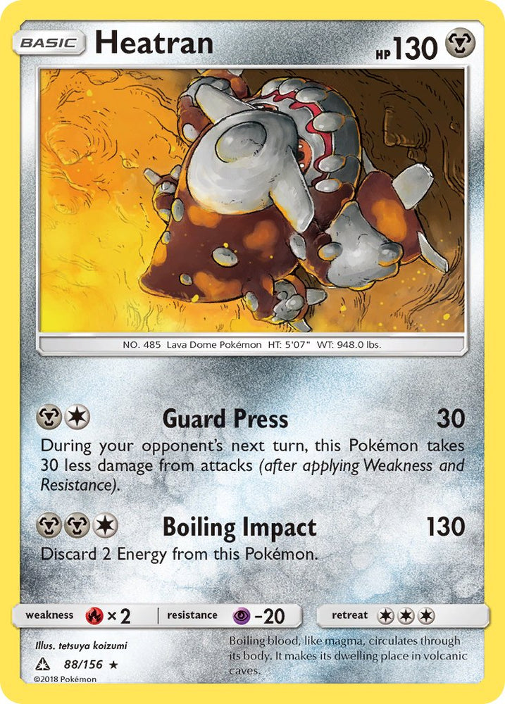 Heatran (88/156) (Prerelease Kit Exclusive) (Theme Deck Exclusive) [Sun & Moon: Ultra Prism] Pokémon