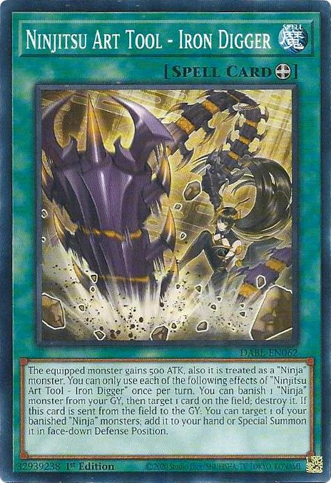 Ninjitsu Art Tool - Iron Digger [DABL-EN062] Common Yu-Gi-Oh!