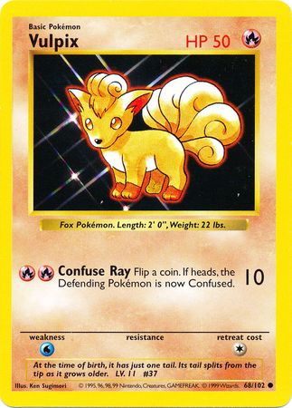 Vulpix (68/102) [Base Set Shadowless Unlimited] Pokémon