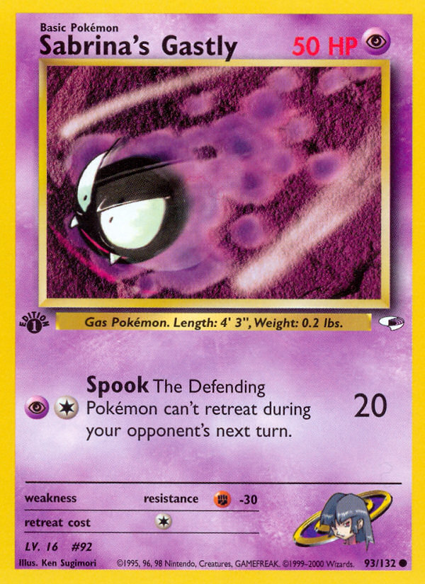 Sabrina's Gastly (93/132) [Gym Heroes 1st Edition] Pokémon