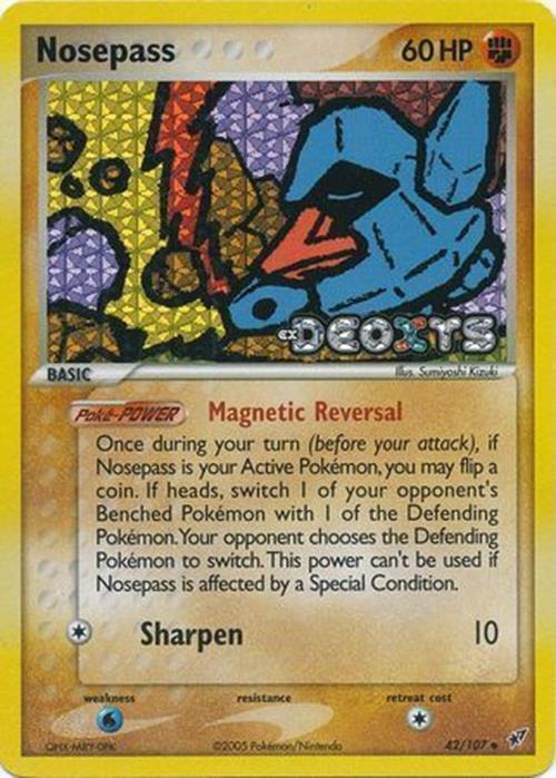 Nosepass (42/107) (Stamped) [EX: Deoxys] Pokémon