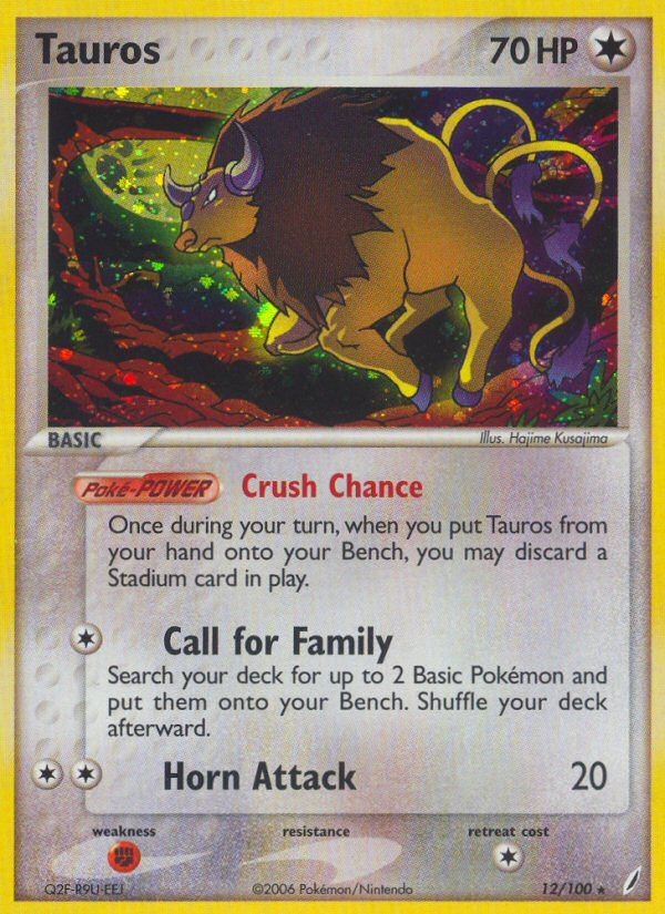 Tauros (12/100) [EX: Crystal Guardians] Pokémon