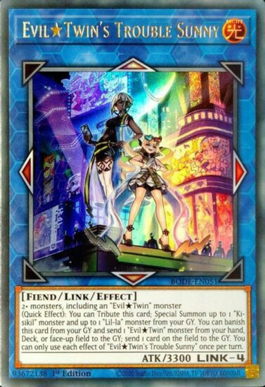 Evil Twin's Trouble Sunny [BODE-EN051] Starlight Rare Yu-Gi-Oh!