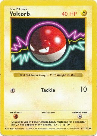Voltorb (67/102) [Base Set Shadowless Unlimited] Pokémon