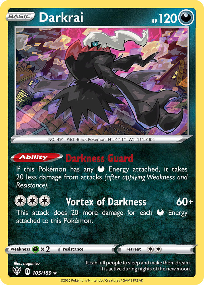 Darkrai (105/189) (Theme Deck Exclusive) [Sword & Shield: Darkness Ablaze] Pokémon