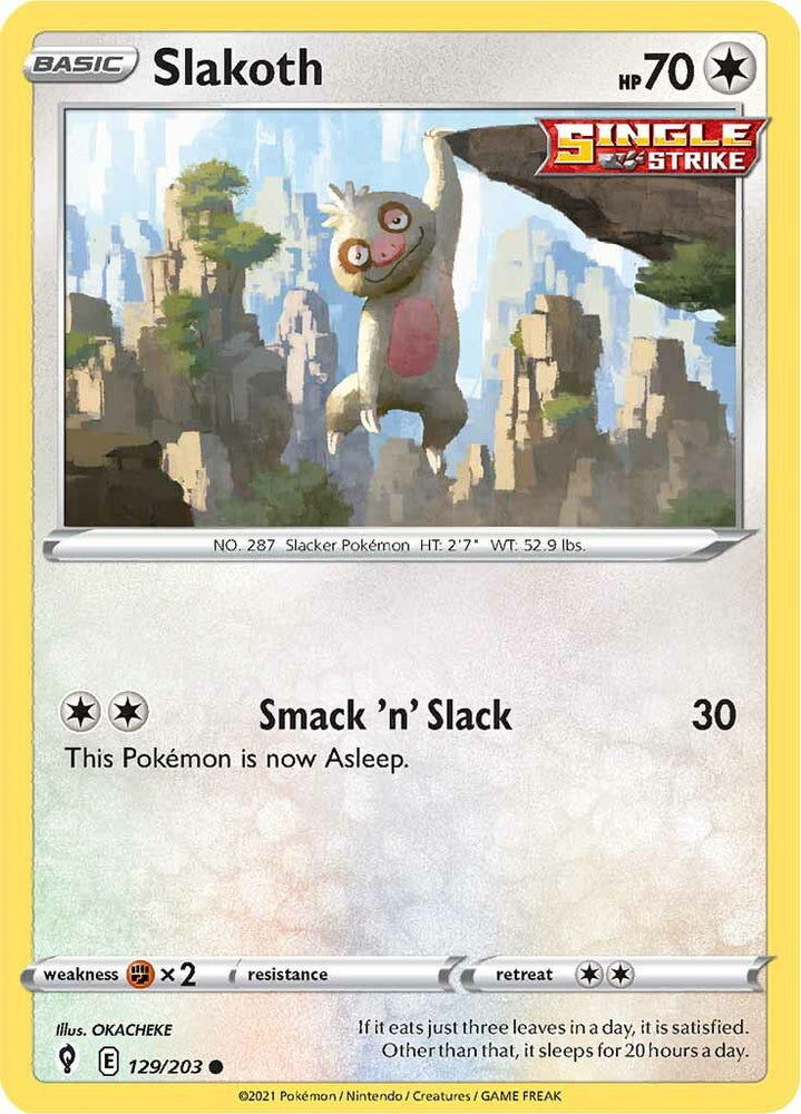 Slakoth (129/203) [Sword & Shield: Evolving Skies] Pokémon