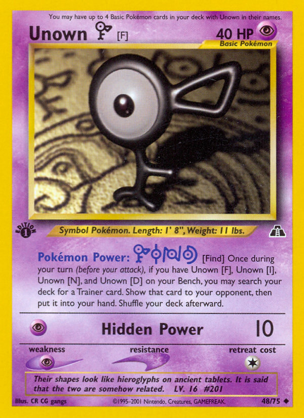 Unown [F] (48/75) [Neo Discovery 1st Edition] Pokémon