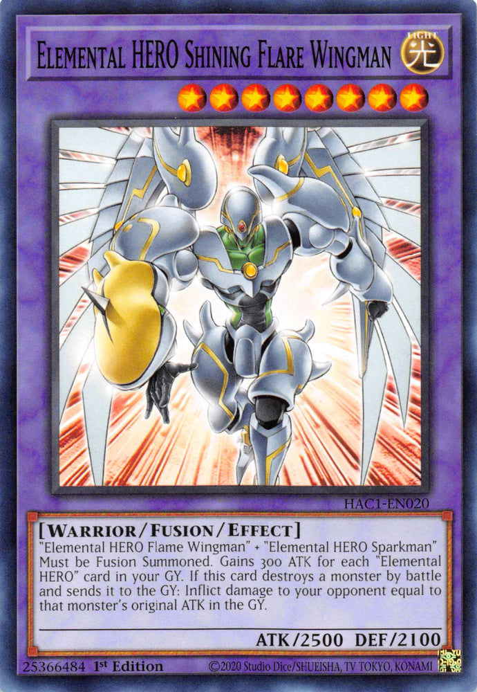 Elemental HERO Shining Flare Wingman (Duel Terminal) [HAC1-EN020] Parallel Rare Yu-Gi-Oh!